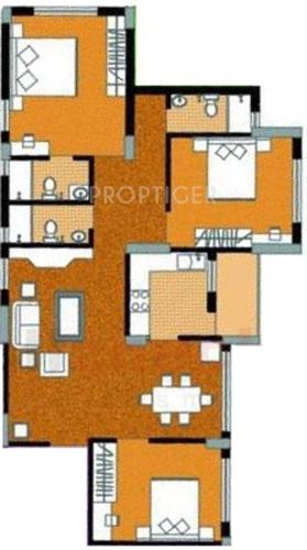 Merlin Jabakusum (3BHK+3T (1,353 sq ft) 1353 sq ft)
