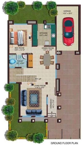 GHP Eden Garden Villas (3BHK+3T (2,000 sq ft) 2000 sq ft)