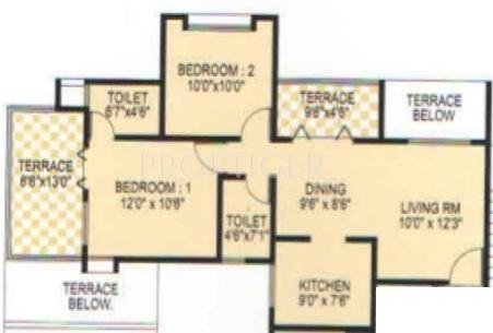 Mrunal Dewdrops (2BHK+2T (879 sq ft) 879 sq ft)