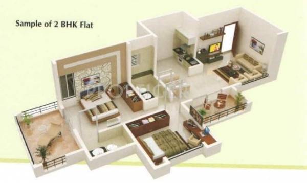 Mrunal Dewdrops (2BHK+2T (879 sq ft) 879 sq ft)