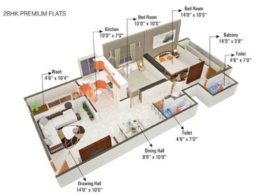 Khilla Palace (2BHK+2T (983 sq ft) 983 sq ft) Khilla Palace (2BHK+2T (983 sq ft) 983 sq ft)