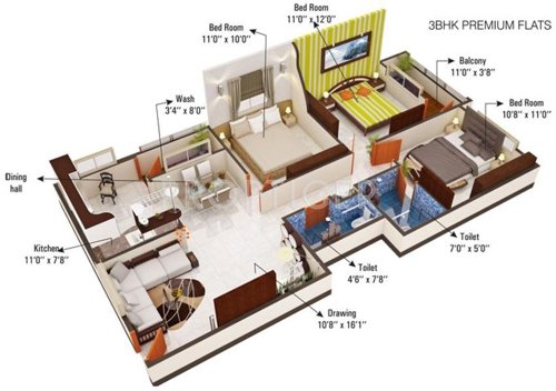 Khilla Palace (3BHK+2T (1,241 sq ft) 1241 sq ft) Khilla Palace (3BHK+2T (1,241 sq ft) 1241 sq ft)