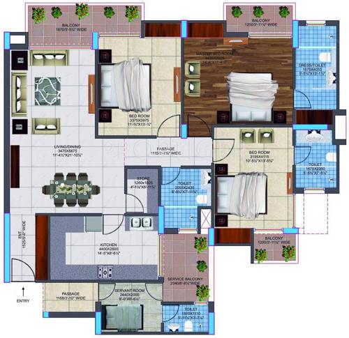Riddhi Siddhi Padam Eternity (3BHK+3T (2,050 sq ft) + Servant Room 2050 sq ft)
