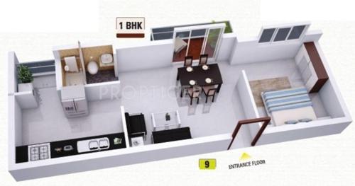 Hindusthan Garden City (1BHK+1T (634 sq ft) 634 sq ft)