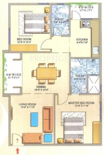 Sathya Sathya Sai Paradise (2BHK+2T (1,065 sq ft) 1065 sq ft)
