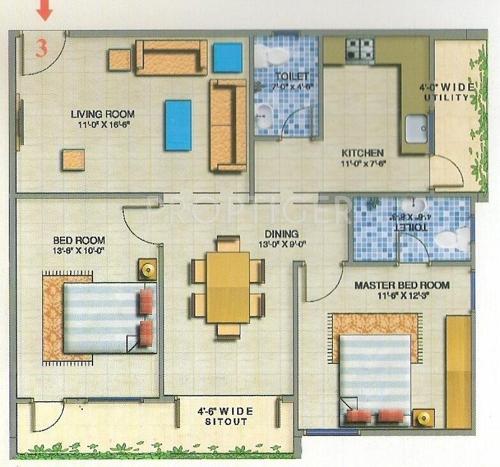 Sathya Sathya Sai Paradise (2BHK+2T (1,180 sq ft) 1180 sq ft)