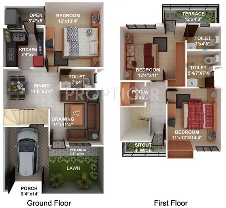 Fortune Soumya Atlantis Villa (3BHK+3T (1,520 sq ft) 1520 sq ft)