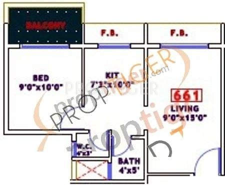 Topline Paradise (1BHK+1T (630 sq ft) 630 sq ft)