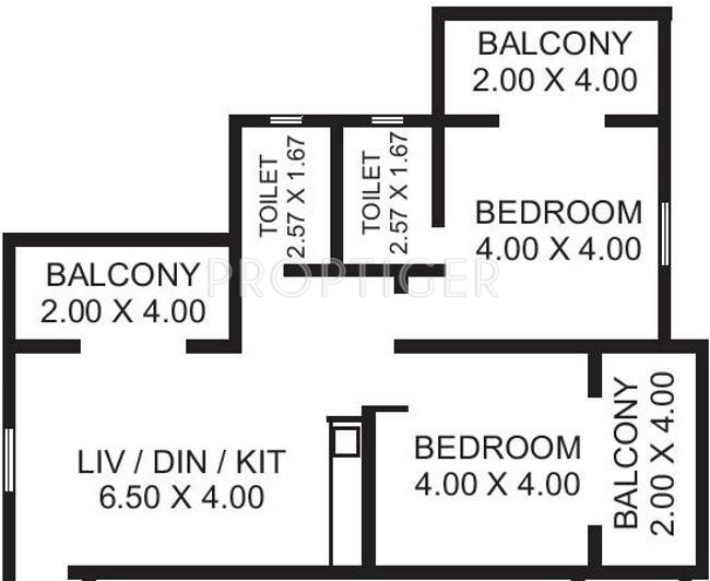 Riviera Sapphire Apartment (2BHK+2T (1,141 sq ft) 1141 sq ft)