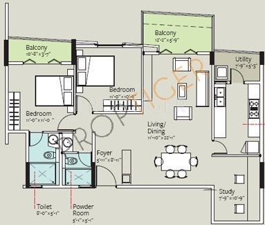 Bearys Valencia (2BHK+2T (1,380 sq ft) 1380 sq ft) Bearys Valencia (2BHK+2T (1,380 sq ft) 1380 sq ft)