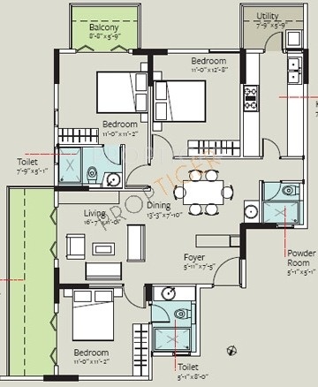 Bearys Valencia (3BHK+3T (1,555 sq ft) 1555 sq ft) Bearys Valencia (3BHK+3T (1,555 sq ft) 1555 sq ft)