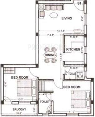 VJ Builders and Promoter Joy Floor Plan (2BHK+2T)