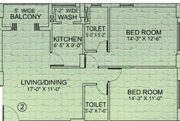 Utkal Royal Residency (2BHK+2T (1,203 sq ft) 1203 sq ft)