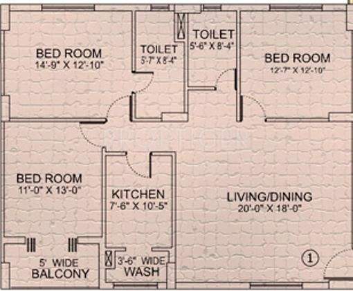 Utkal Royal Residency (3BHK+3T (1,750 sq ft) 1750 sq ft)