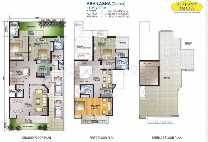 Ansal Sushant Taj City (4BHK+4T (3,350 sq ft) 3350 sq ft)