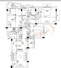 Rajarathnam Prince Gardenia Floor Plan (3BHK+3T)