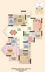 Galaxy Ritz Marina (3BHK+3T (1,750 sq ft) 1750 sq ft) Galaxy Ritz Marina (3BHK+3T (1,750 sq ft) 1750 sq ft)