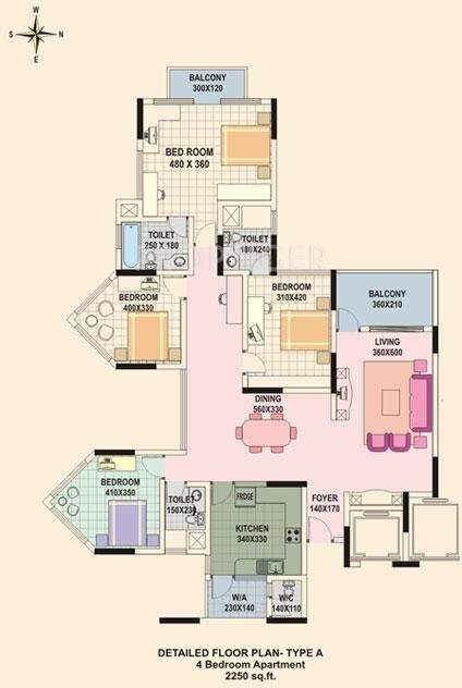 Galaxy Ritz Marina (4BHK+4T (2,250 sq ft) 2250 sq ft)