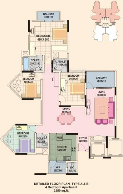 Galaxy Ritz Marina (4BHK+4T (2,250 sq ft) 2250 sq ft)