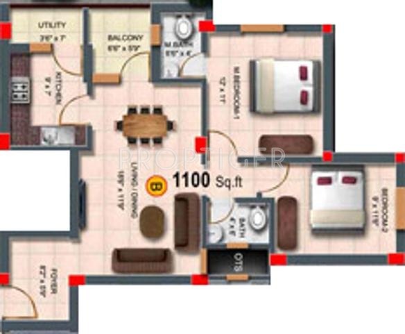 Build Malars Lavender (2BHK+2T (1,100 sq ft) 1100 sq ft)