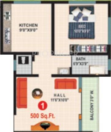 Swapnavel Tarangan Apartment (1BHK+1T (500 sq ft) 500 sq ft)