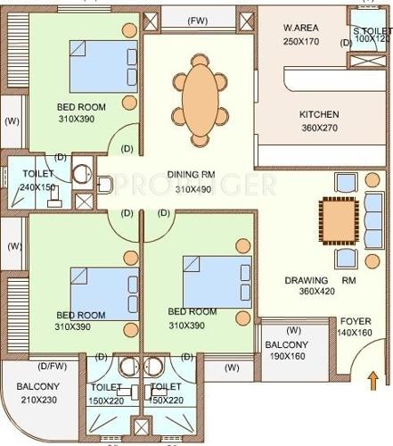 Desai DD Roses Gate (3BHK+4T (1,607 sq ft) 1607 sq ft)