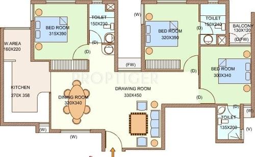Desai DD Roses Gate (3BHK+3T (1,391 sq ft) 1391 sq ft)