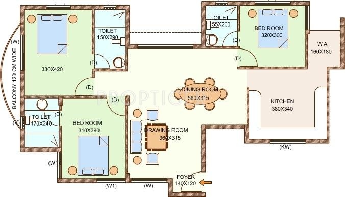 Desai DD Roses Gate (3BHK+3T (1,525 sq ft) 1525 sq ft)