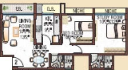 Evershine Avenue (2BHK+2T (580 sq ft) 580 sq ft)