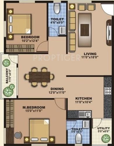 Aesthetic Mahalakshmi Enclave (2BHK+2T (1,212 sq ft) 1212 sq ft)