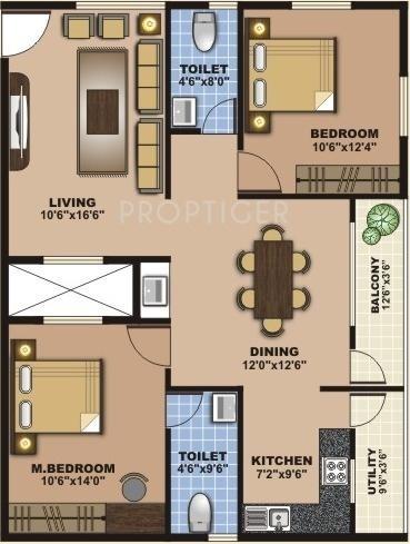 Aesthetic Mahalakshmi Enclave (2BHK+2T (1,161 sq ft) 1161 sq ft)