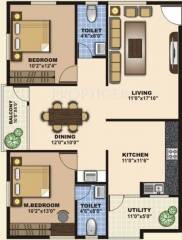 Aesthetic Mahalakshmi Enclave (2BHK+2T (1,237 sq ft) 1237 sq ft)
