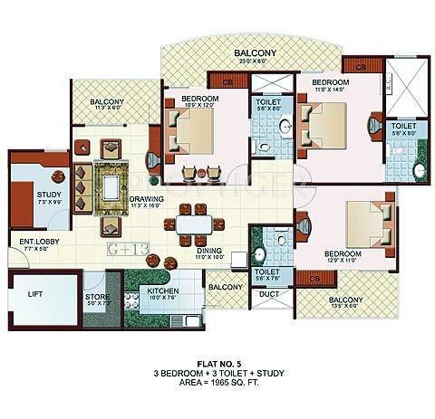 JM Royal Park (3BHK+3T (1,965 sq ft) 1965 sq ft)