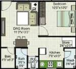 Matru Construction Trimurti Sanidhya Floor Plan (1BHK+1T)