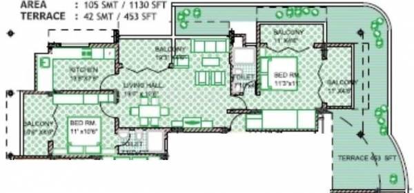 Magic Marvel (2BHK+2T (1,184 sq ft) 1184 sq ft)