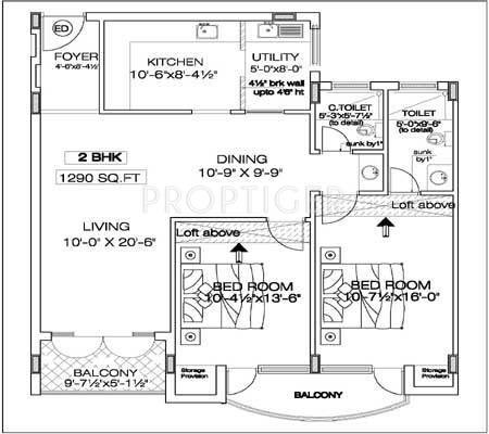 Shriram Vijaya Hyyde Park Apartments (2BHK+2T (1,290 sq ft) 1290 sq ft)