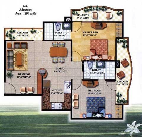 JM Royal Legacy (2BHK+2T (1,260 sq ft) 1260 sq ft)