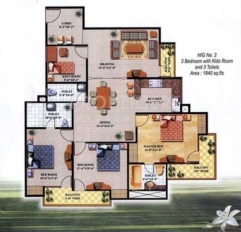 JM Royal Legacy (3BHK+3T (1,940 sq ft) 1940 sq ft)