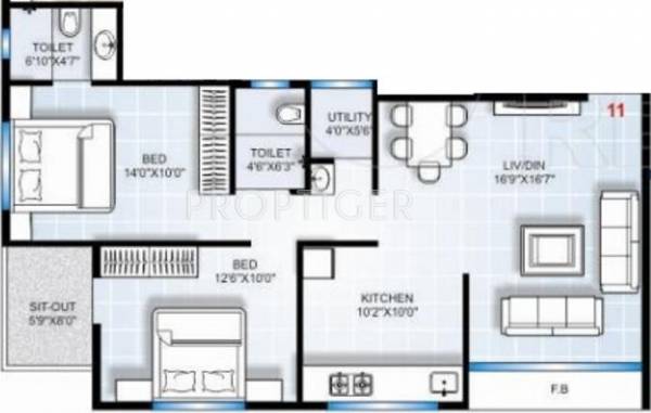 GS Shree Sai Dham C Wing (2BHK+2T (1,220 sq ft) 1220 sq ft)