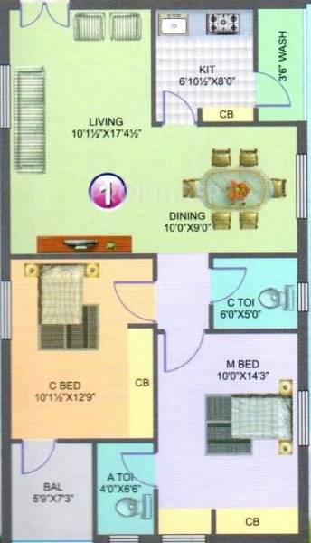 Surya Saket Arcade (2BHK+2T (1,100 sq ft) 1100 sq ft)