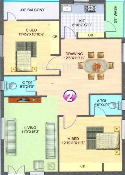 Surya Saket Arcade (2BHK+2T (1,150 sq ft) 1150 sq ft)