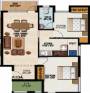 Floor Plan (2BHK+1T) Aakam Builders Courtyard Hygrevar Floor Plan (2BHK+1T)