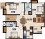 Floor Plan (3BHK+2T) Aakam Builders Courtyard Hygrevar Floor Plan (3BHK+2T)