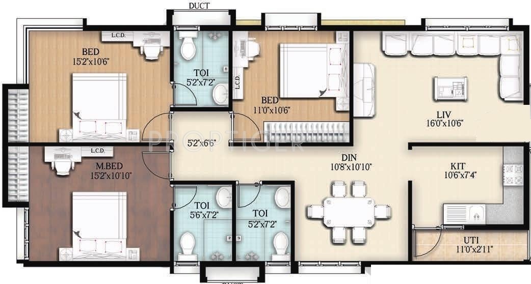 Trifecta Starlight (3BHK+3T (1,495 sq ft) 1495 sq ft) Trifecta Starlight (3BHK+3T (1,495 sq ft) 1495 sq ft)