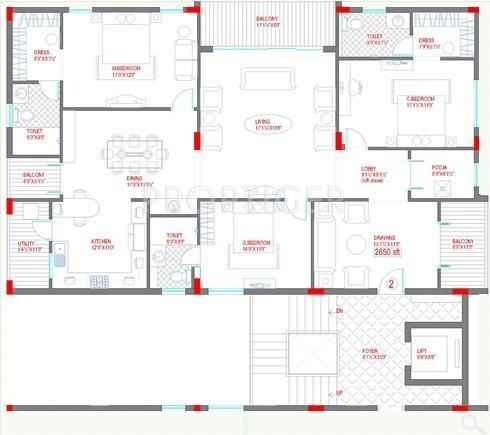 Lahari Benz (3BHK+3T (2,653 sq ft) 2653 sq ft)