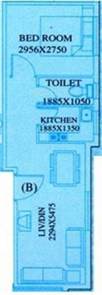 GM Meena Vatika Floor Plan (2BHK+2T)