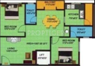 Shiviri Kuteer Bliss (2BHK+2T (1,261 sq ft) 1261 sq ft)