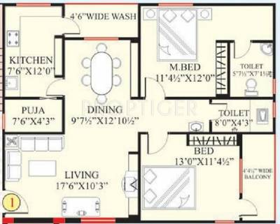 Lahari Ventures (2BHK+2T (1,280 sq ft) 1280 sq ft) Lahari Ventures (2BHK+2T (1,280 sq ft) 1280 sq ft)