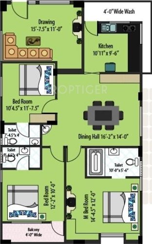 Pradeep Srinilaya Silverline Casa (3BHK+3T (1,603 sq ft) 1603 sq ft)