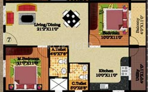 Royal Developers And Promoters Streak Nest (2BHK+2T (1,051 sq ft) 1051 sq ft)